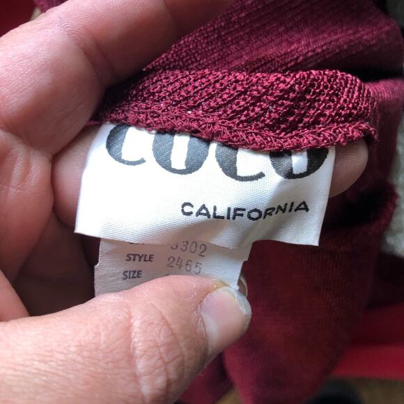 Vintage 70s Sweater Skirt Set Maroon Burgundy Women's XS/S - Picture 4 of 6